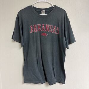 Gildan T Shirt Size L Arkansas Razorbacks Grey